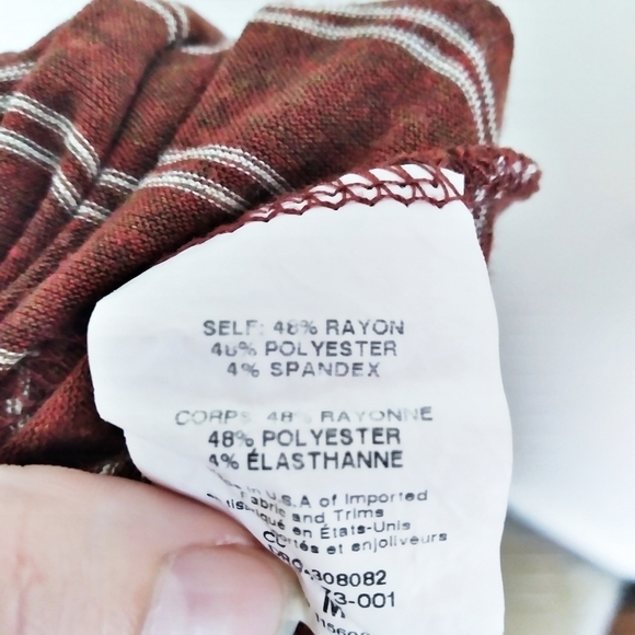 Lush Brown and White Striped Ruffle Tank Midi Dress Size Medium - Picture 6 of 6